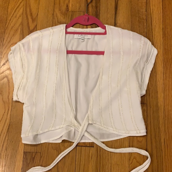 Jasmine Top in Ivory Gold Stripe - Picture 4 of 6